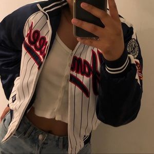 Vintage yankees World Series puffer jacket